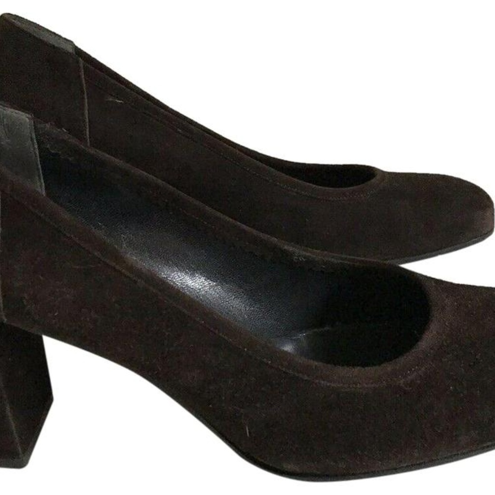 ANDREA CARRANO Brown Suede Mid Heel Pump 9
